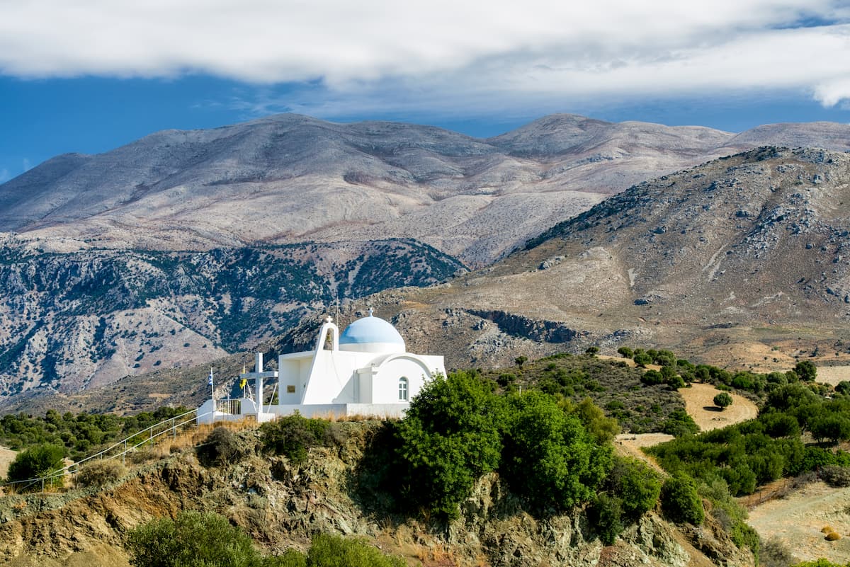Mountains at background at Crete island, Greece