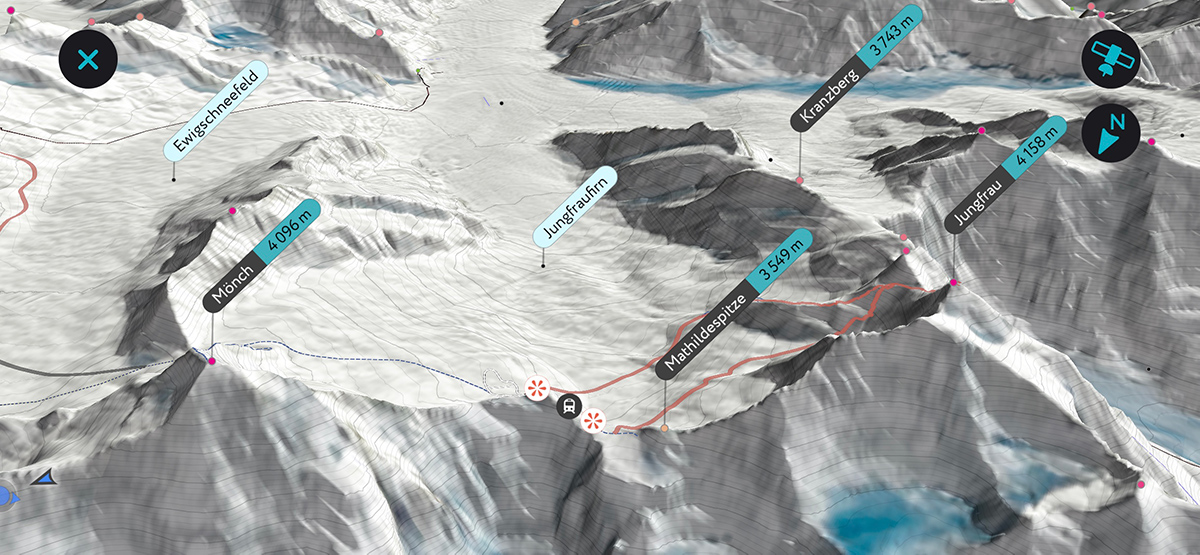 Jungfraufirn 3D Map