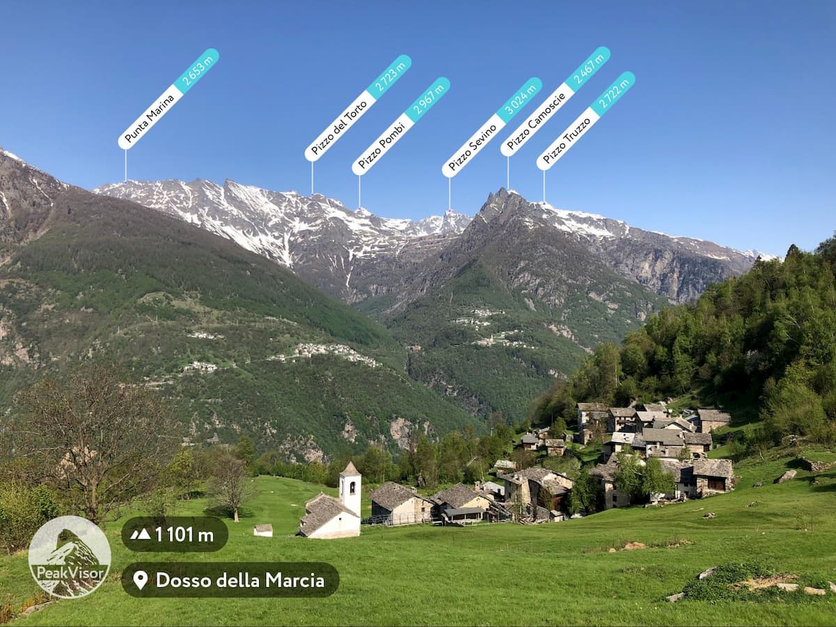 Pizzo Sevino. Valtellina mountain ridge