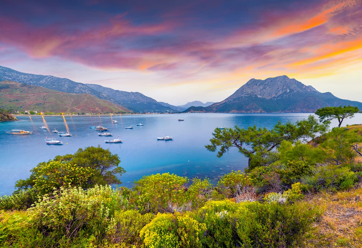 Turkey Mountains and sea
