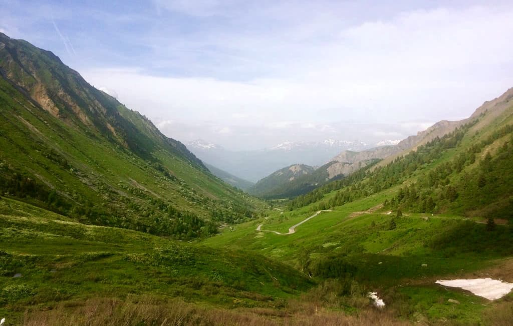 View from the Col du Glandon of the eastern ascension
