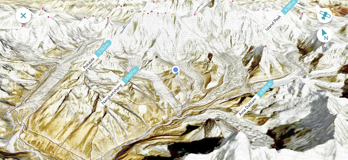 Everest Base Camp 3d Map, Himalayas mountain range