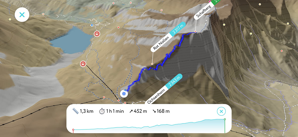3D map of Jochpass-Schafberg traverse