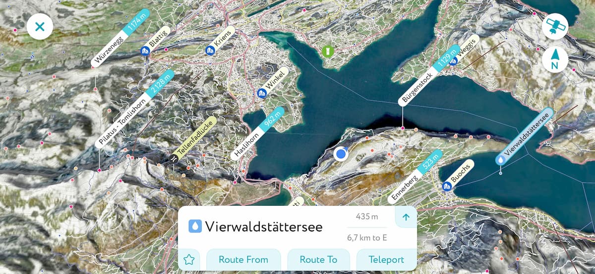Lake Lucern 3d map