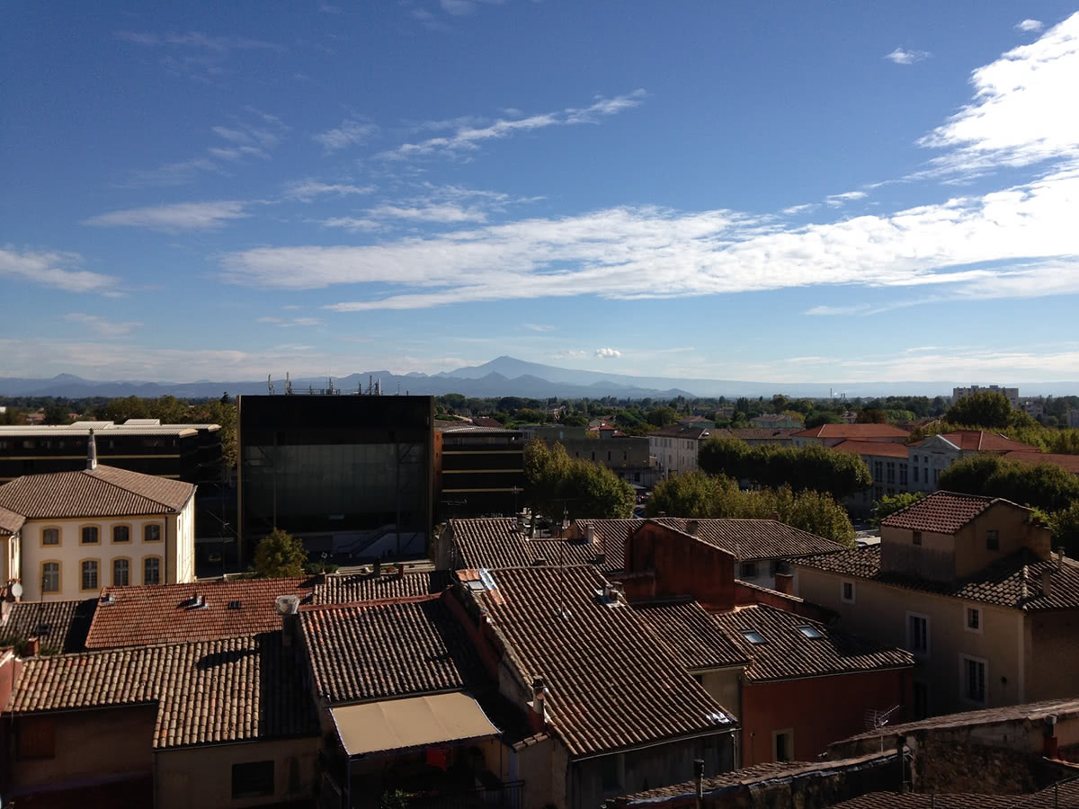 Mont Ventoux as seen from Orange in the west
