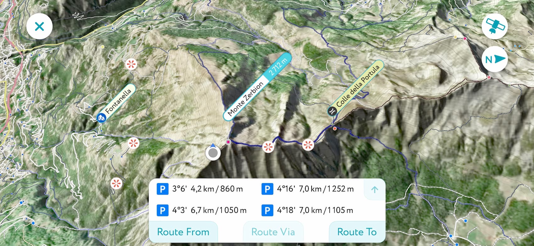 Monte Zerbion summit trailheads