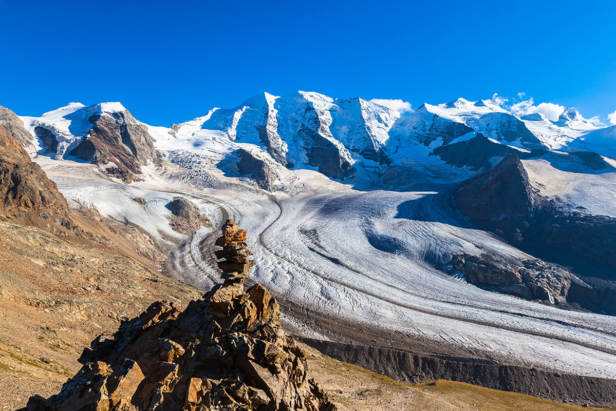 Piz Palu and Morteratsch glacier
