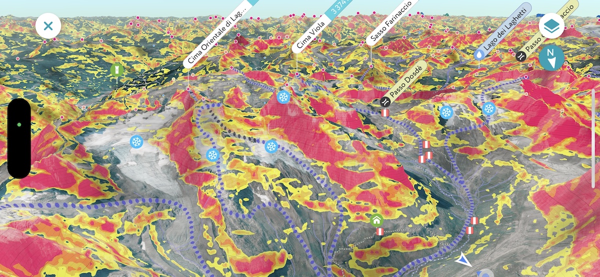 Ski touring on mobile phone