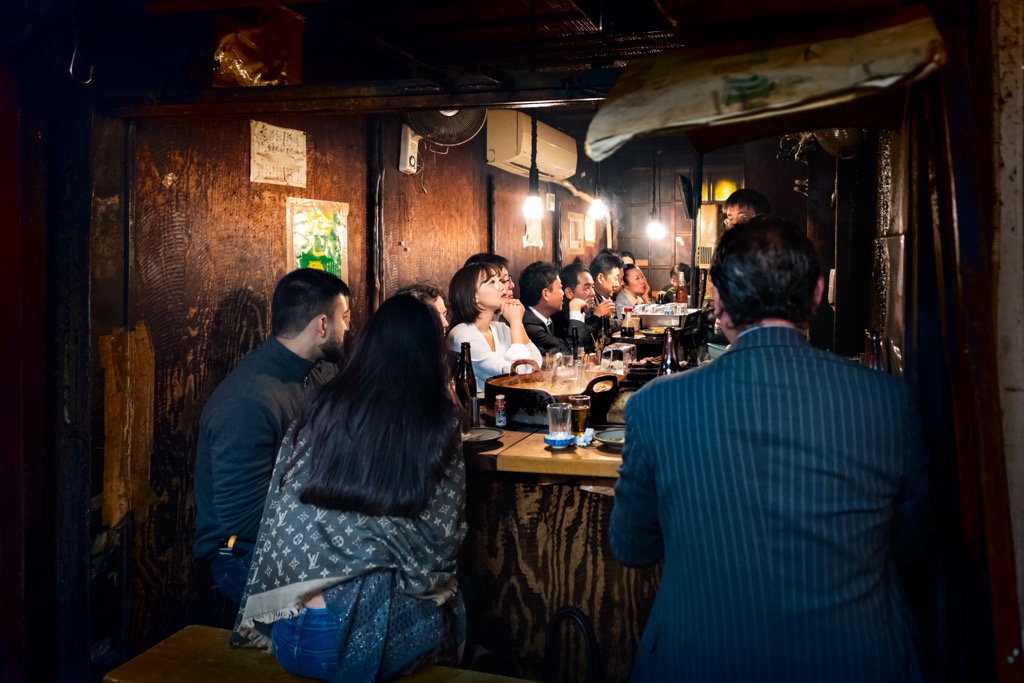 A typical izakaya scene. Japan Skiing