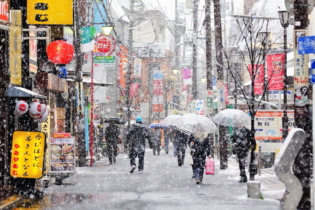 Snow in Tokyo. Japan Skiing