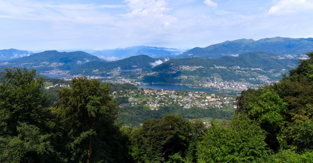 village of Muzzano, Lugano Prealps, Switzerland