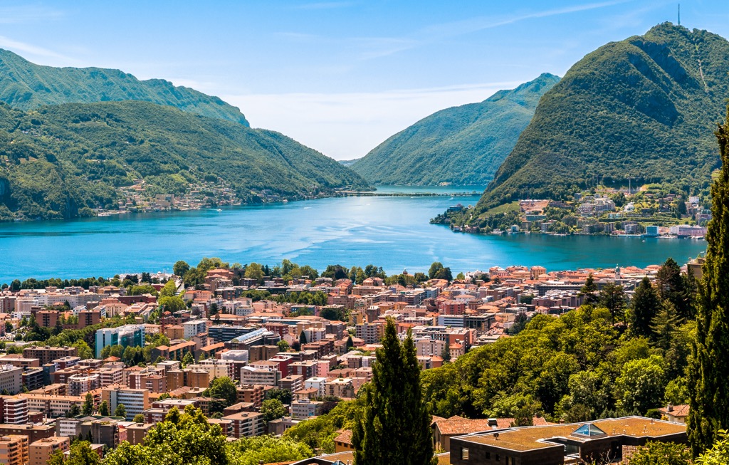 Lugano lake in Switzerland