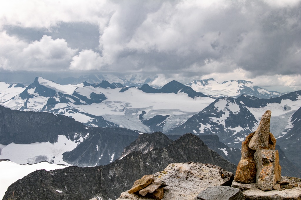 The view from Galdhøpiggen, Norway’s tallest peak. Norway