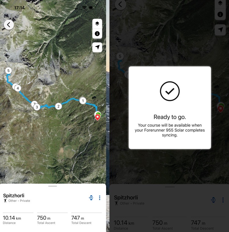Send a PeakVisor route to Garmin Courses or Suunto Routes