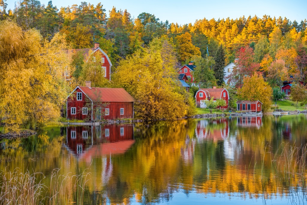 The Swedish town of Björkfors is located between Stockholm and Gothenburg. Fall Foliage in Europe